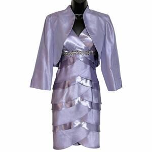$140 NWT JESSICA HOWARD LAVENDER & RHINESTONE FORMAL DRESS BLAZER SET SIZE 6P